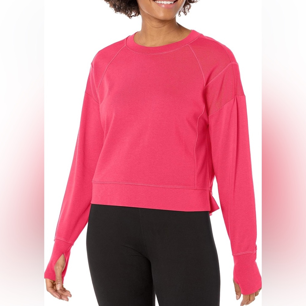 Hot Pink Sweaty Betty After Class Crop Sweatshirt